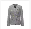 Damskie moda mody blazers słynne garnitury czarny houndstooth blazer lamo płaszcze kurtki dla kobiet rozmiar s-2xl a02