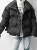 Femmes Down Parkas Eam Black chaude éclaboussure en coton manteau à manches longues en vrac en forme parkas mode automne hiver 1df0908 220902