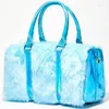 Sacs polochons Duffle Fur Sac à main haut de gamme Laser Harajuku College Style Voyage Sac de vacances Emballage Cubes Organisateur de bagages