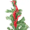 Dekorative Blumen 2pcs/Los Weihnachtssimulation Kunststoff rote Beeren Zweige für DIY Weihnachtsbaumatmosphäre Dekoration Anordnung