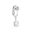 Zircon Non Piercing Body Belly Button Ring Clip On CZ Fake Dangle Navel Rings for Women and Girls