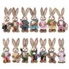 Decorative Objects Figurines OOTDTY 14 Styles Artificial Straw Cute Bunny Standing Rabbit with Carrot Home Garden Decoration Easter Theme Party Supplies 220902