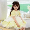 M￤dchenkleider Sommer spanische Lolita Princess Ballkleid Kurzarm Spitzenn￤hte Geburtstagsfeier Ostern f￼r 12m-6t A275