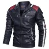 Aparel de motocicleta 2022 Autumn Winter Men's Leather Jacket Casual Stand Stand Men Slim Style Quality