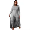 Chándales de talla grande para mujer Conjuntos de talla grande Ropa de mujer Mangas largas Top y pantalones pitillo Conjuntos de 2 piezas Ropa de calle Trajes grandes 5xl Venta al por mayor Dropshipping L220905