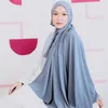 Scarves Non-Slip Chiffon Hijab Scarf With Bandage Muslim Women Tie Back Shawl Turban Breathable Islam Long Hijabs Fashion Headwrap