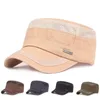 New Men's Flat-Top Cap Spring and Summer Breathable Mesh Cool Hat Simple Women Men Military Cap Outdoor Sun Visor Caps