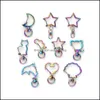 Key Rings Rainbow Star Heart Cloud Rabbit Moon Flower Keychains Metal Key Chain Ring Rings Unisex Keyring Holder Accesso Dhseller2010 Dhh3S