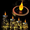 سلاسل شمسية LED FARY FARY LIGHT Outdoor Mason Jars Bottle String 20 2M Garland Candle Lighting Garden Wedding Decord Decord