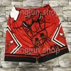 Short Homme Real Stitched Mitchell Ness Noir Blanc Rouge 23 Michael Basketball Short 2 Poches Haute Qualité Rétro Avec Poches Imprimé Hommes Basketball