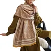 Designer Soie Écharpe Climatisation Châle Extérieur Hiver Chaud Foulards Femmes Coréenne Double Face Imitation Cachemire Écharpe