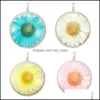 Charms Moda 30Mm Fiore Secco Piccola Margherita Ciondolo Charm Per Collana Orecchino Colorf Trasparente Forma Rotonda Gioielli Acces Lulubaby Dheui