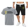 Tracki męskie Uyuk National Tracksuit męskiej męskiej bluzy Fitness Fitness dwuczęściowy koszulka T-shirt Hip Hop Fashion Ubranie