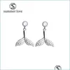 Stud Nouvelle mode Zircon Fishtail Drop Boucles d'oreilles Modèle unique Bijoux Accessoires Designer Types de couleur Or / Argent Earrin Ffshop2001 Dhsku