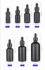 Matte Black Glass Essential Oil Bottles Eye Dropper Bottle with Shiny Anodized Aluminum Cap 5ml 10ml 15ml 30ml 50ml 100ml