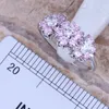 Серьги для ожерелья набора приятного розового белого серебряного подвесного кольца CZ Seired Clated 6 /7 8 9 10 S0147