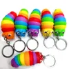 الحزب لصالح New Fidget Slug Toys Keychain keychain قلادة الحلزون Caterpillar سلسلة مفاتيح تخفيف الألعاب الحسية