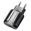 18W Fast Charging Adapter Wall Chargers QC 3.0 5V/2.4A USB Plug Home Travel Adapter för Huawei P20 Pro iPhone 13 Galaxy med paket