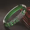 Bangle S925 Sterling Zilveren Armband Vrouwen Thaise Chalcedoon Steen Vintage Marcasiet Pauw Armbanden Fijne Sieraden