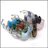 Manschett Sier Moon Gemstone manschettarmband f￶r kvinnor flickor handgjorda tr￥d v￤vd lyft av tr￤dl￤kning chakra kristall v￤nskap dhseller2010 dhrky