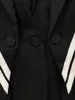 여성용 후드 땀 셔츠 디자이너 틈새 디자인 디자인 더블 레이어 네이비 칼라 분리 가능한 슈트 칼리지 스타일 느슨하고 다재다능한 검은 색 긴 SL