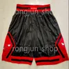 Short Homme Real Stitched Mitchell Ness Noir Blanc Rouge 23 Michael Basketball Short 2 Poches Haute Qualité Rétro Avec Poches Imprimé Hommes Basketball