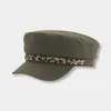 Berets Baskenmütze Hüte Für Frauen Solide Schwarz Gelb Leopard Band Casual Outdoor Mode Dekoration Bühne Sombreros De Mujer