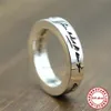 s925 sterling silver ring personalized classic fashion couple style letters around the simple retro hipster jewelry309j7085488