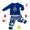 2022 famille correspondant tenues pour Noël pyjamas enfants adultes femmes hommes deux pièces pantalons ensemble Christma arbre imprimé costumes maison vêtements