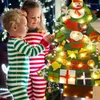 Decoraciones navideñas para niños, árbol de fieltro hecho a mano, colgante de pared, Navidad con cadena, decoración de luces para el hogar, adorno navideño 2022