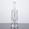 Disponibile Bong in vetro Fumatori Narghilè Percolatore in linea Tubi per acqua Swiss Perc Bong con giunto maschio da 14 mm con protezione per unghie in vetro Riciclatore Rig Olio Dab Rigs