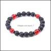 Charm Bracelets Lover Buddha Red Gray Stone Bracelet Handmade 8Mm Lava Beads Bracelets Summer Men Women Jewelry Gift Drop Delivery 202 Dhkvd