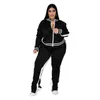 Survêtements de grande taille pour femmes Trendy Plus Size Vêtements pour femmes Vêtements d'hiver 2 pièces Ensembles Tenues Pantalons Ensembles Couleur unie Mode Jogging Costumes En gros L220905