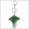 Porte-clés Guérison Chakra Champignon Porte-clés Pour Femmes Hommes Quartz Naturel Cristal De Roche Charme Ras Du Cou Bijoux Sacs Voiture Keyc Dhseller2010 Dhax8