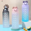Water Bottles 1 Liter Motivational Bottle Noozle With Time Marker Leakproof Sports For Gym Camping Tour