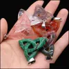 Hanger Kettingen 32X35Mm Triangle Loop Quartz Stenen Hanger Reiki Healing Crystal Bedels Voor Ketting Sieraden Maken Drop Delivery 2 Dhjil