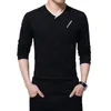 Мужская футболка для футболки Browon Fashion Men Slim Fit Custom Funt Design Long Stylish Luxury V Sect Fitness футболка футболка Homme 220905