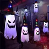 5st/set festlig Halloween Ghost Hanging Decorations with Witch Hat String Lights Outdoor Indoor Garden Party Decor XBJK2209