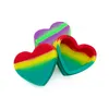 10pcs/lot heart shape silicone container 17ml large oil rig wax dab smoking colorful containers
