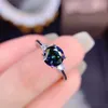 Cluster-Ringe, 1,0 ct, schwarzer, mehrfarbiger Mosan-Diamantring, Reinheit VVS1, GIA kreiert Luxus-Boutique-Schmuck im Verlobungsstil für Damen