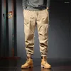 Calça masculina plus size 5xl 6xl Cargo tático Men Fashion Casual Masculino Misão Multi-bolso Joggers Khaki Green