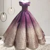 Dresses 2023 Ball Gown Wedding Dress Luxury Sequined Illusion Long off shoulder Wedding Gowns Bride Dresses