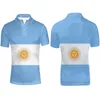 Polo da uomo Argentina Gioventù Fai da te Nome personalizzato gratuito Numero Arg Paese Palestre Camicia Ar Bandiere Spagna Argentina Nazione Stampa Po Vestiti