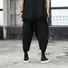 Erkekler Pantolon Erkek Kadınlar Japonya Gevşek Kırıştı Kimono Siyah Harem Erkek Sokak Giyim Hip Hop Punk Gotik Pantolon Joggers Sweatpants