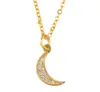 Jewelry Necklaces Pendants rainbow moon O chain necklace Zirconia Jewelry Cubic Crystal Cz Fashion Charm sj45