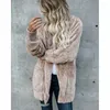 Jaqueta de moda feminina feminina feminino outono casaco de inverno quente mole macio casual lã difusa