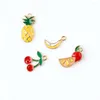 Pendant Necklaces Mini Order Assorted Oil Drop Fruit Pinapple Strawberry Watermelon Piece Banana Cherry Alloy Charms 20PCS Enamel Charm