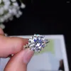 Cluster Rings 5CT Moisanite Ring 925 Silver Fashion Design Intense Fire Diamond High Hardness