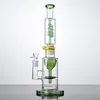 15 inch High Build Bongs Heady Glass Hookahs Dikke Pyrex Glasolie Rookpijpen 18 mm gewrichtskom kleurrijk groen blauw rechte type DAB -rigs