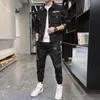 Tracksuits voor heren Men Spring herfst Casual tweedelig set jasje en broek set heren mode sweatsuit Koreaanse stijl streetwear sport pak 220905